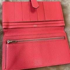 美品エルメスHERMÈSベアンスフレロングウォレット二つ折り長財布フランス製本革の画像