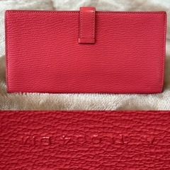 美品エルメスHERMÈSベアンスフレロングウォレット二つ折り長財布フランス製本革の画像