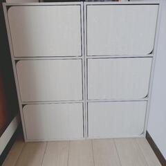 蓋付きカラーボックス　白　2個