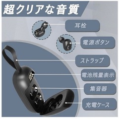 ✨新品✨MFDXWCV 集音器 ブラック高齢者集音器 音量調節可能 USB充電式の画像
