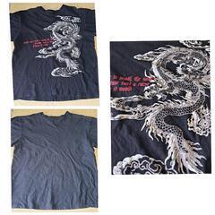 TG TOP GOAL 半袖黒Tシャツ L 龍 竜 ドラゴン プリントの画像