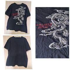 TG TOP GOAL 半袖黒Tシャツ L 龍 竜 ドラゴン プリントの画像