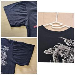 TG TOP GOAL 半袖黒Tシャツ L 龍 竜 ドラゴン プリントの画像