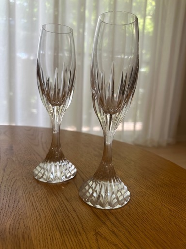 美品バカラマッセナ シャンパンフルート 2客セット