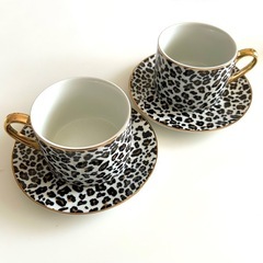 【 新品未使用品 H&MHOME レオパード カップ&ソーサー ...