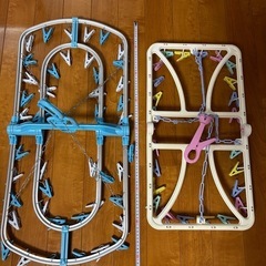 物干しハンガー 青・白・クリーム色　2個セット