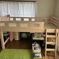 中古美品　シングル　ロフト　ベッド　木製　