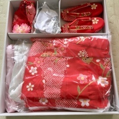 七五三　着物　3歳　3才　女の子　赤　箱付き