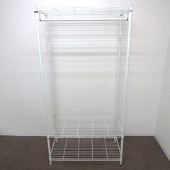 新札幌◆スチールハンガーラック ホワイト系◆幅900mm×奥行4...