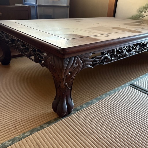 昭和アンティーク　龍　透かし　机