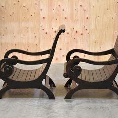 5/16受渡完了】≪zyt2119ジ≫ [2脚セット] アジアン家具 リゾートチェア ②