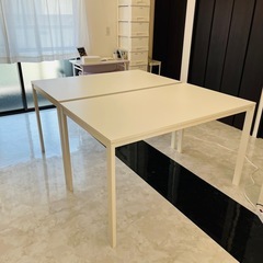 ゼロ円❗️IKEA大きめホワイト白デスク　2個セット