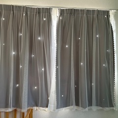 ニトリ　二枚重ね　カーテン　約100×130センチ　２枚セット　