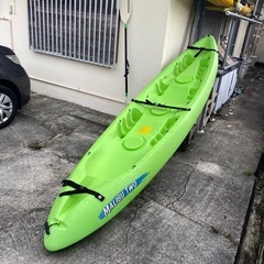 【売切れ】カヤック2〜3人乗り（パドル、背もたれ、ライフジャケット）の画像