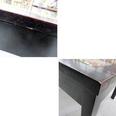 アジアン センターテーブル 幅90×奥行50×高さ38cm 引き出し付き ガラストップ ローテーブル 座卓 和家具 苫小牧西店の画像