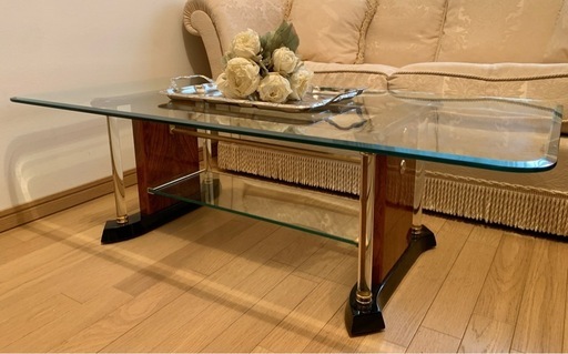 ローテーブル　ガラス天板