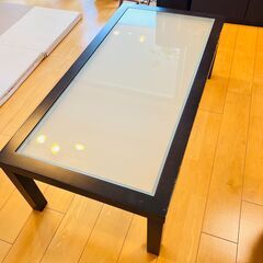 ガラス天板ローテーブル（60×120 高さ40cm）KOSUGA