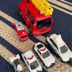 ミニカーセット 消防車 パトカー バイク 7台の画像