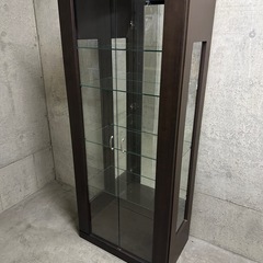 関家具 木製 天然木 ガラスショーケース 高さ140cm　ガラス...