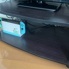 フリノ（Furinno） テレビ台2段昇降式ダークウォール ナット丸パイプ Turn-N-Tubeの画像