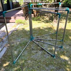 [済][あげます]難あり：物干しスタンド　屋外使用 傷み・錆・汚...