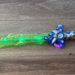 光る剣 音鳴る　約62cm 緑と青の画像