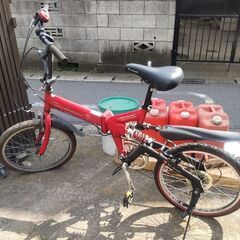 ★ランボルギーニ★折り畳み自転車・赤・中古・ジャンク