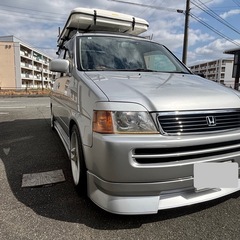 希少♪　ワンオーナー　21,000km　初代ステップワゴン　2.0G　8人乗り　回転対座 ダブルサンルーフ 社外ポップアップテントの画像