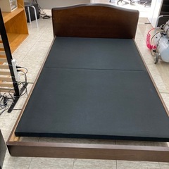 木製 ブラウン セミダブル ベッド ※2400010510588 