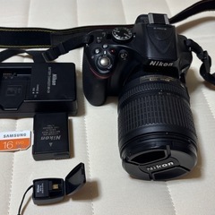 【美品】Nikon デジタルカメラ D5200 ズームレンズ18-105mm f/3.5-5.6 バリアングル液晶 ワイヤレスモバイルアダプター &16GBSDカード付