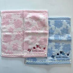 【未使用シール付】ローラアシュレイ⑤タオルハンカチ2枚組