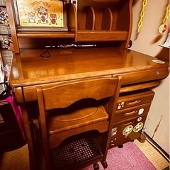 学習机　本棚, 袖机付き