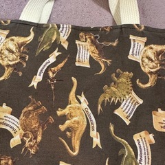 ハンドメイド　小学校やお習い事に持って行く袋　役立ちます　恐竜柄の画像