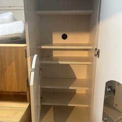 姿見付き ドレッサー椅子付き　ホワイト　トの画像