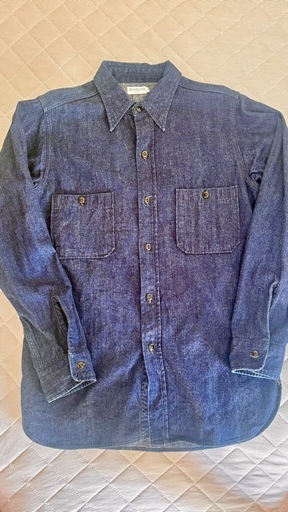 キムタク愛用ウエアハウス(へラーズカフェ)ダンガリーシャツ長袖インディゴブルー38Lサイズ