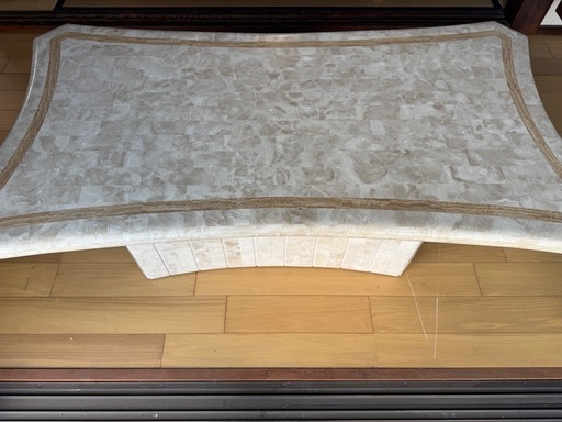 美品】曲線デザインの大理石テーブル