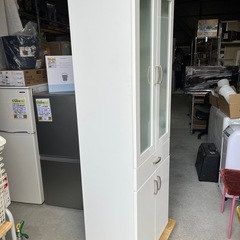 ニトリ 2022年製 カップボード 食器棚 コパン COPAIN T 60DB WH 幅60cm キッチンボード 中古美品 ③の画像