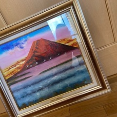 【出品中止・取引中止】島本良平　赤富士絵画　縁起物　額縁　 の画像