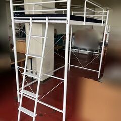 【自社配送は札幌市内限定】ロフトベッド ハイベッド ホワイト藻岩倉庫
