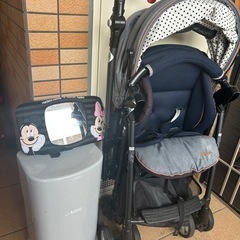 ベビーカー オムツのゴミ箱 見守り用ミラー ベビーゲート
