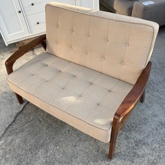 ソファ　2人掛け　ベージュ　ソファー　家具【横116.5奥70】