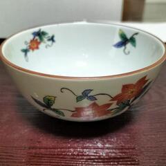 花の絵柄陶器製中鉢 1個