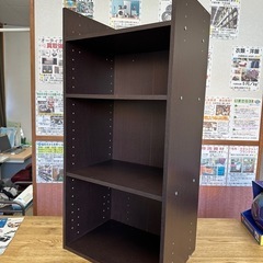 【塩尻市引き取り限定】3段カラーボックス 木目調 ダークブラウン...