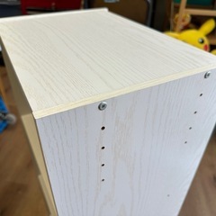 【塩尻市引き取り限定】3段カラーボックス 木目調 ホワイト 約88×42×30cmの画像