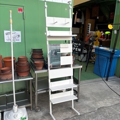 突っ張り棚　シェルフ　鏡付き