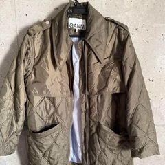 GANNI キルティングジャケット オリーブグリーン