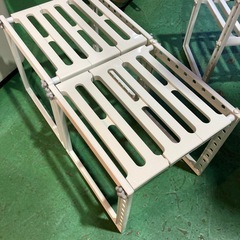 キッチン収納　収納家具　棚　白　ホワイト【2個あり】【長さ調整可能】