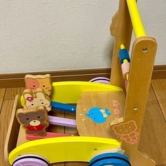 木製　手押し車　カタカタの画像