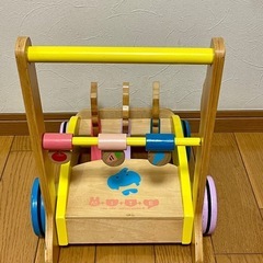 木製　手押し車　カタカタの画像