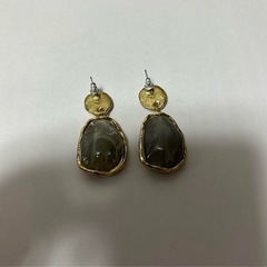 天然石 ゴールドフックイヤリング